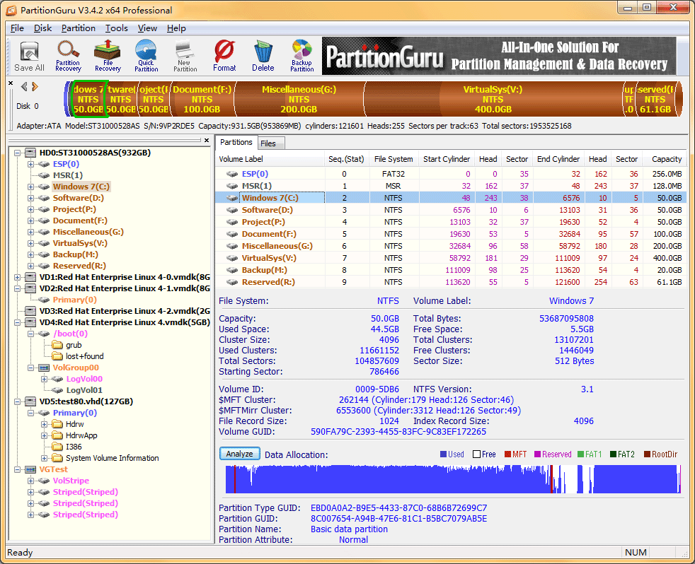 Click to view PartitionGuru 4.9.5.508 screenshot