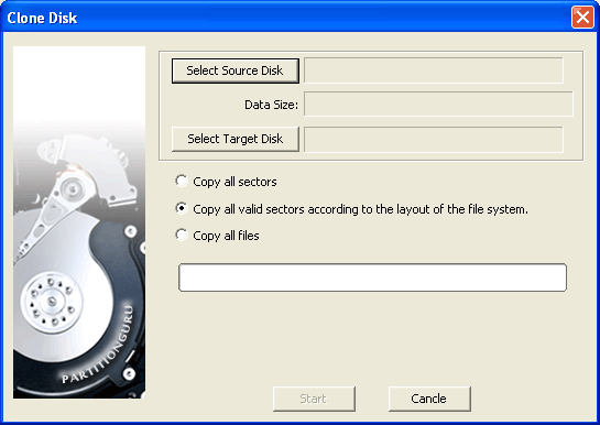 Clone Disk Dialog