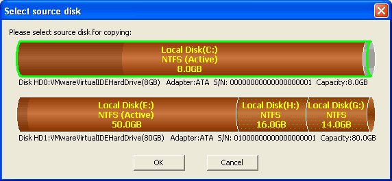 select source disk