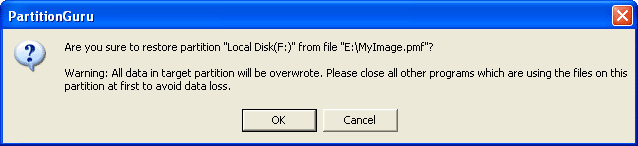 Dialog of Warning Message