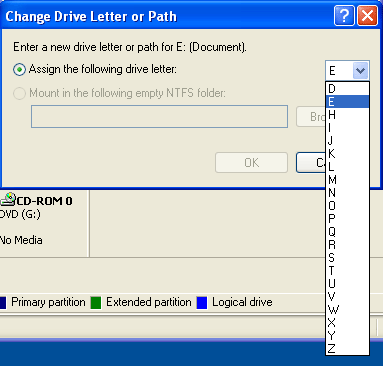 change driver letter